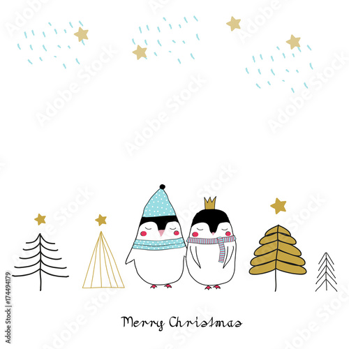 Christmas penguins