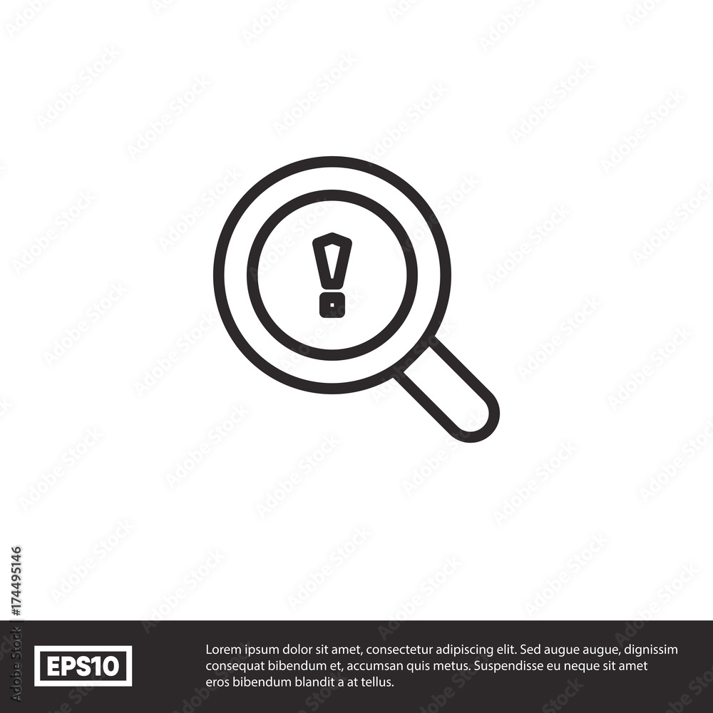 Search alert icon vector Search alert icon vector