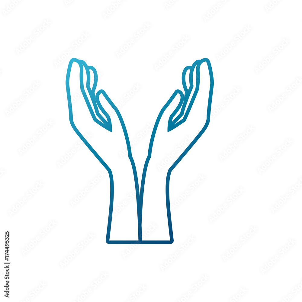 Hand with palm open icon vector illustration graphic design Hand with palm open icon vector illustration graphic design