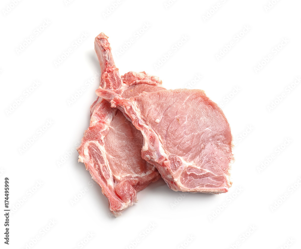 Fresh raw meat on white background Fresh raw meat on white background