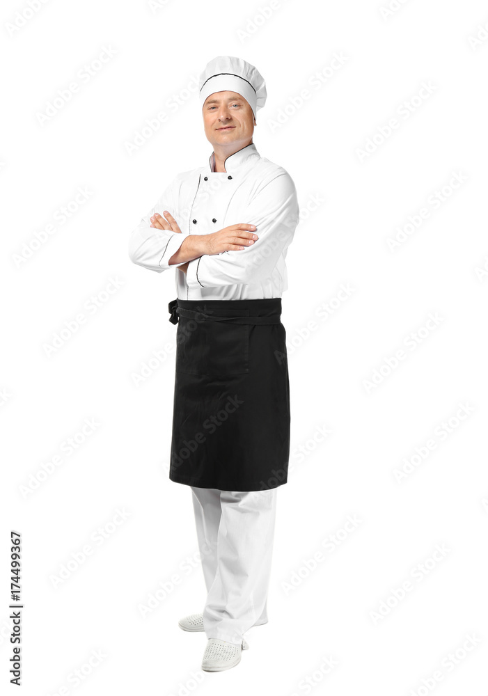 Male chef in uniform on white background Male chef in uniform on white background