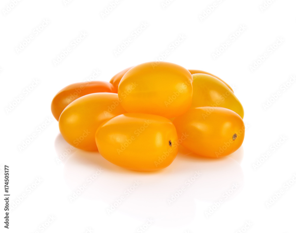 yellow tomatoes on white background yellow tomatoes on white background