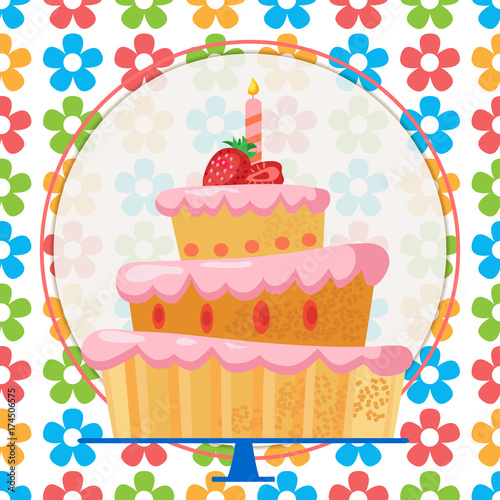 cartoon cake greeting card