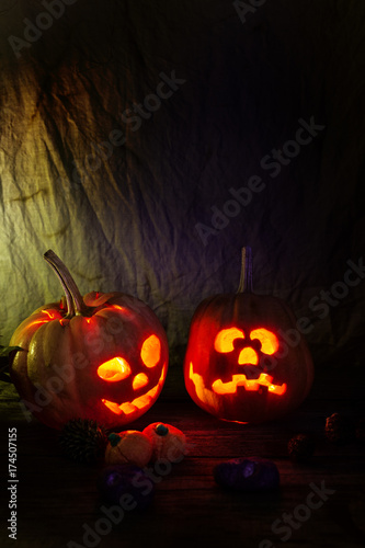 Scary Halloween pumpkins