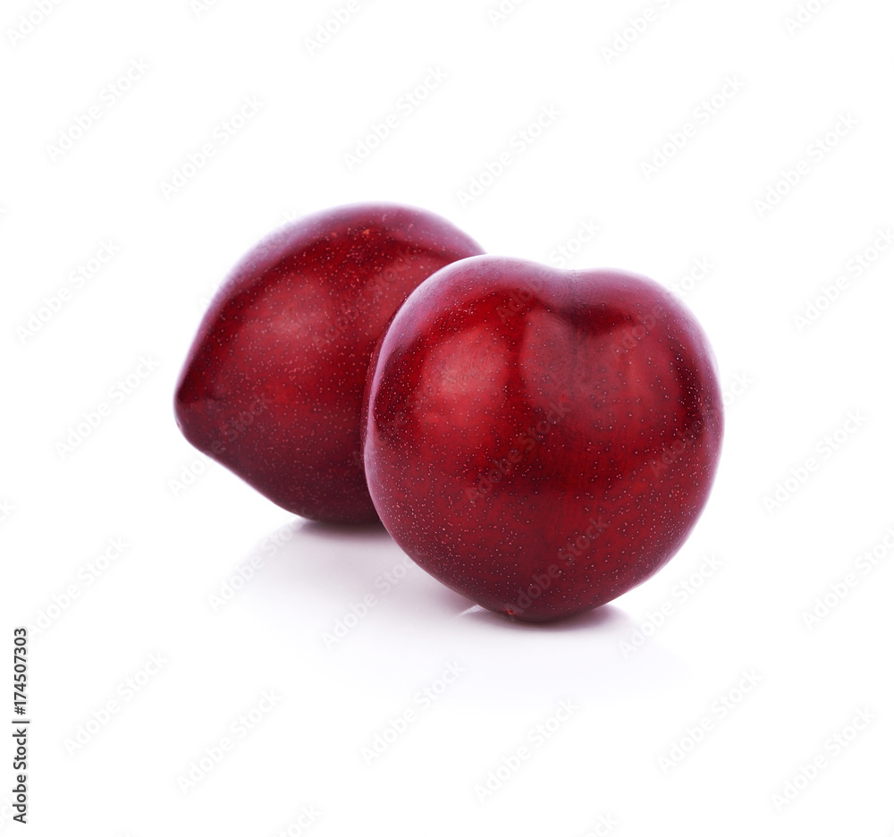 Fresh plum is isolated on white background. Fresh plum is isolated on white background.