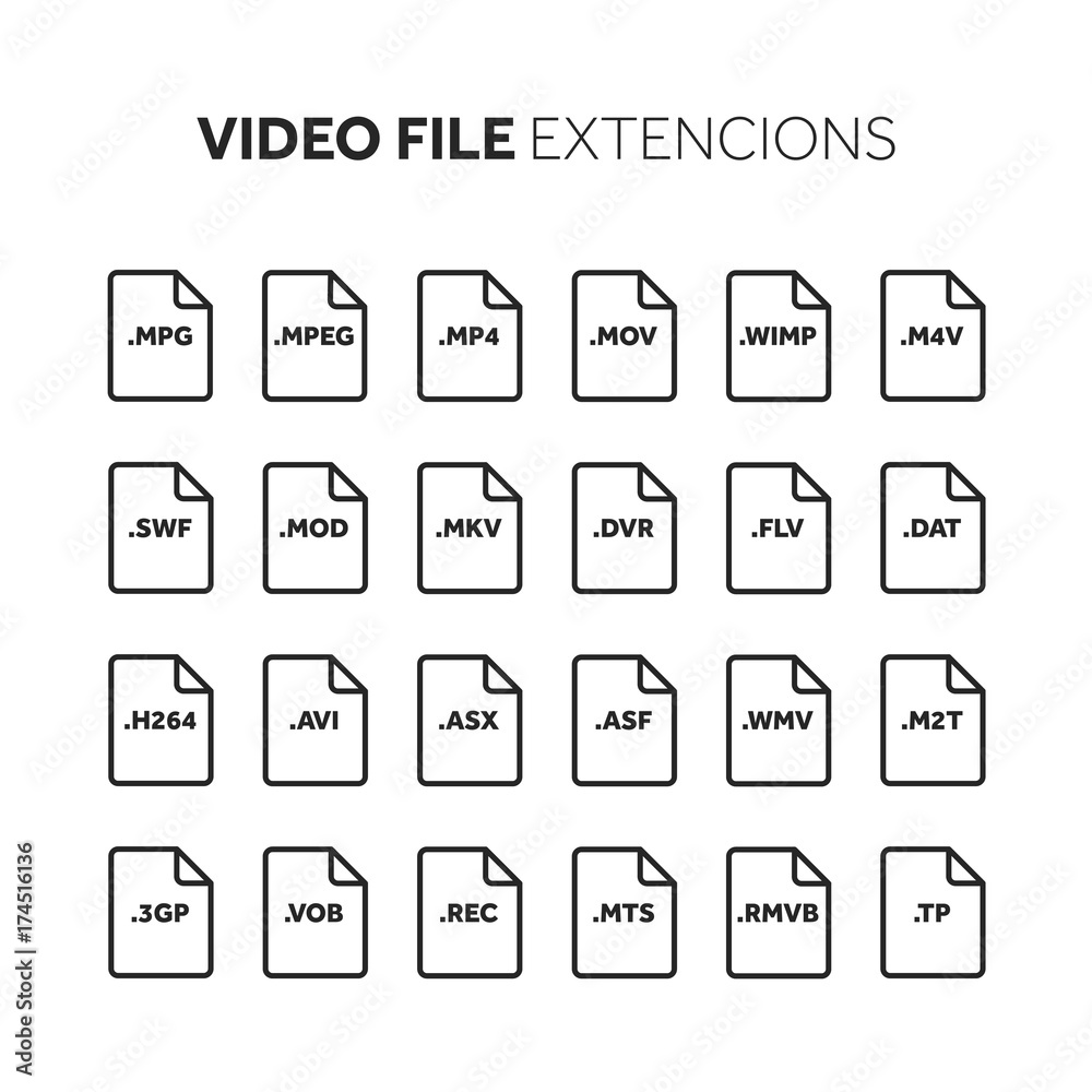 Line,outline flat style icon set. Source code, programming file type, extension. Document format. Pictogram. Web and multimedia. Computer technology.
