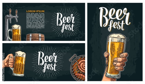 Beer tap. Vintage vector engraving illustration for web, poster, invitation to beer party.