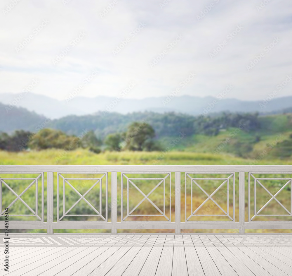 Fototapeta premium Balcony And Terrace Of Blur Nature Background
