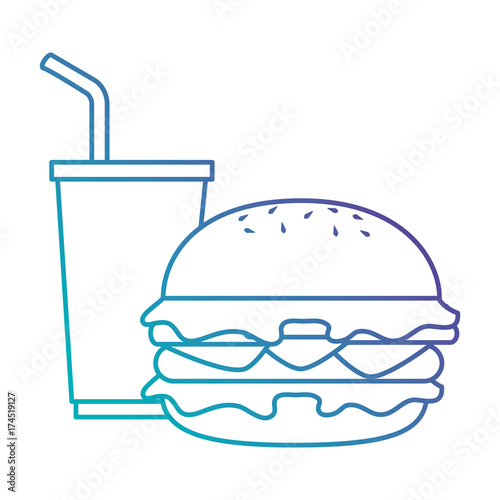 delicious burger with soda