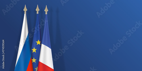 drapeau - Russie - France - Europe - Français - Russe - européen - présentation
