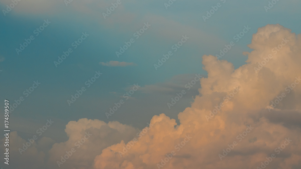 Fluffy cloud,cloudy blue sky and sunset,sunshine Fluffy cloud,cloudy blue sky and sunset,sunshine