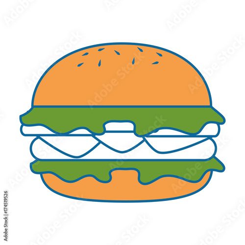 delicious burger isolated icon