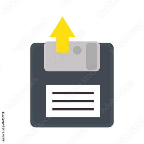 floppy disk with arrow upload