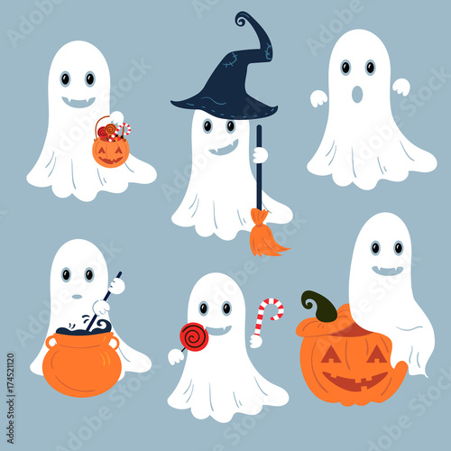 Set of vector ghosts for Halloween design.
