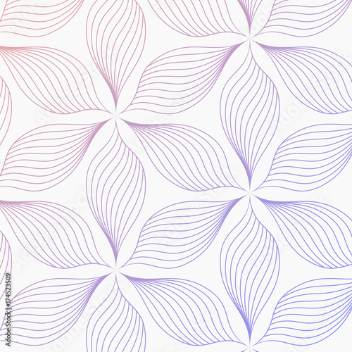 Abstract linear petal flower. Vector pattern.pattern is on swatches panel