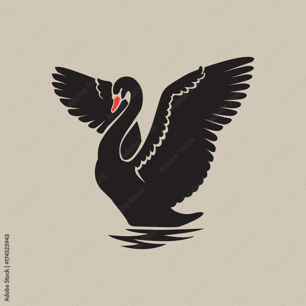 Naklejka premium swan_logo_sign_emblem-03