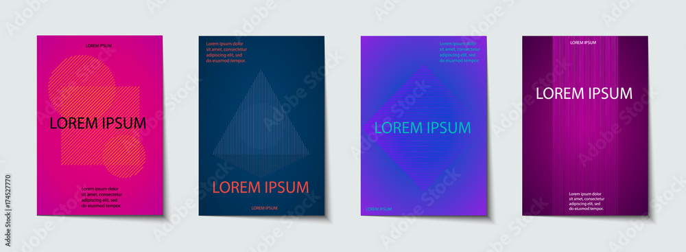 Fototapeta premium Covers design set. Abstract, minimal, geometric pattern.