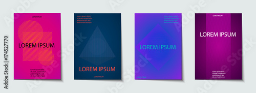Covers design set. Abstract, minimal, geometric pattern.