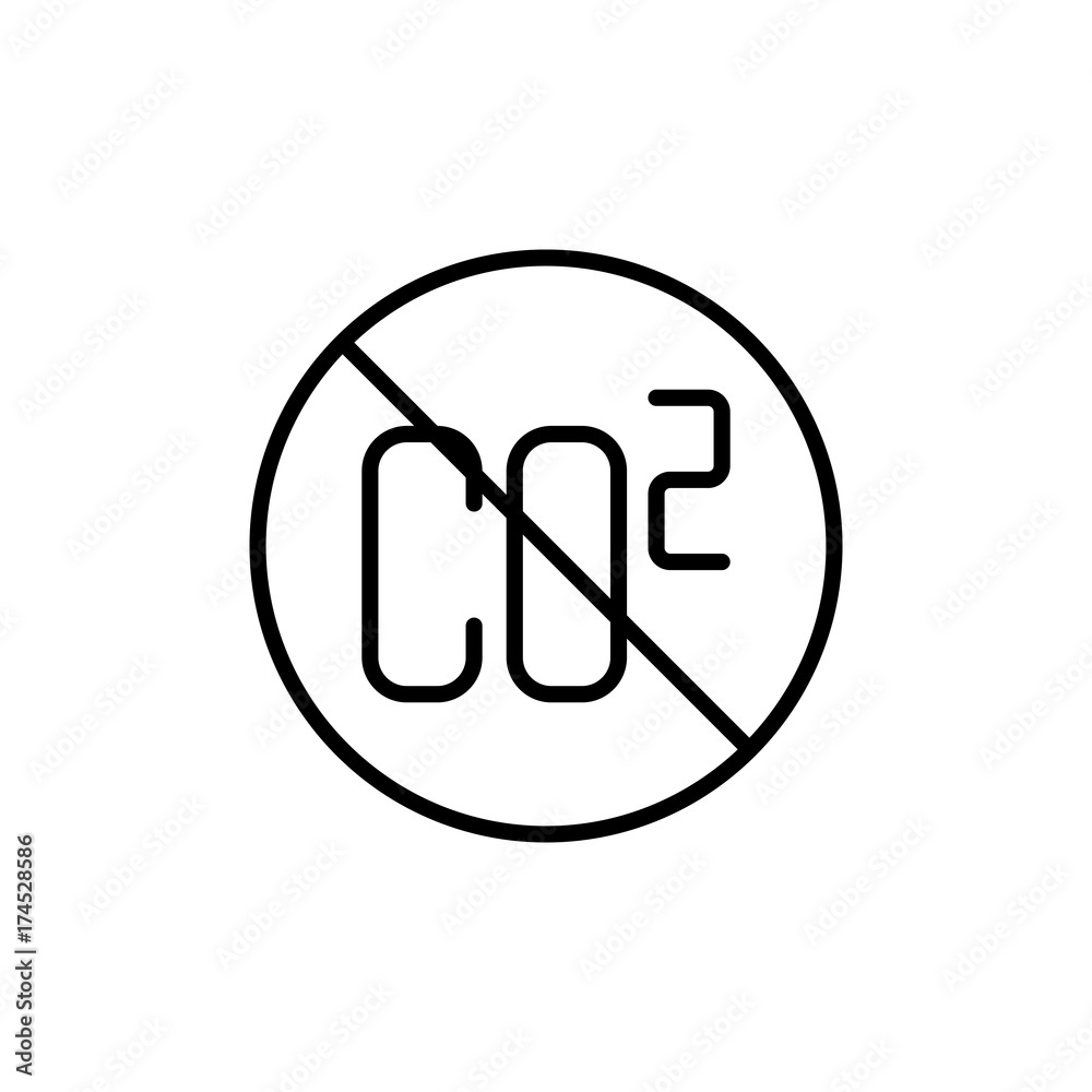 thin line co2 prohibited sign thin line co2 prohibited sign