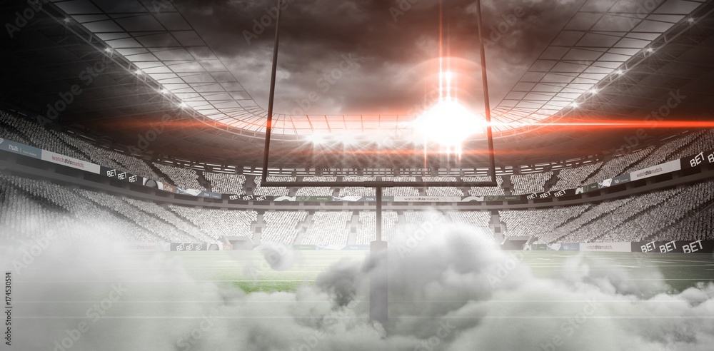 Fototapeta Obraz cyfrowy postu na stadionie futbolu amerykańskiego