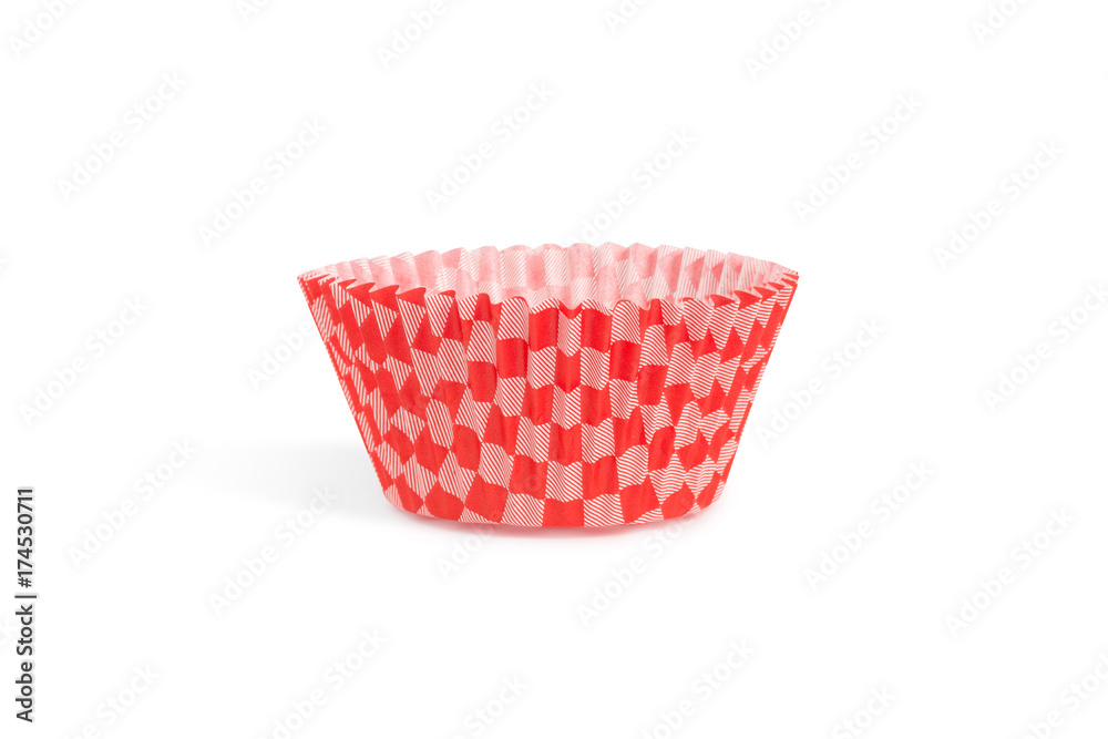 Paper baking case for cupcake and muffin, isolated white background..Celebration time with sweet dessert and happiness, baking life style.