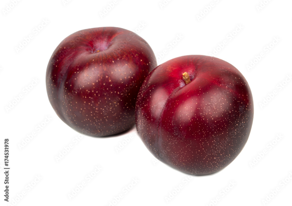 Two big red plums
