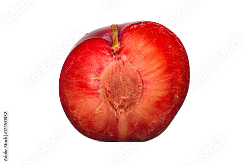 Half red plum