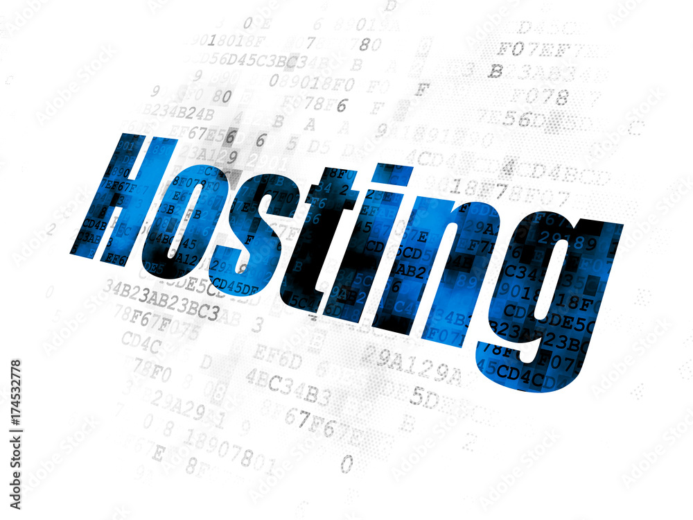 Web development concept: Hosting on Digital background Web development concept: Hosting on Digital background