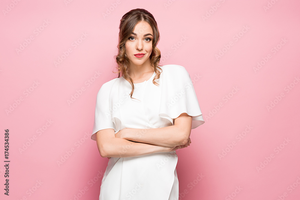 The young woman's portrait with thoughtful emotions The young woman's portrait with thoughtful emotions
