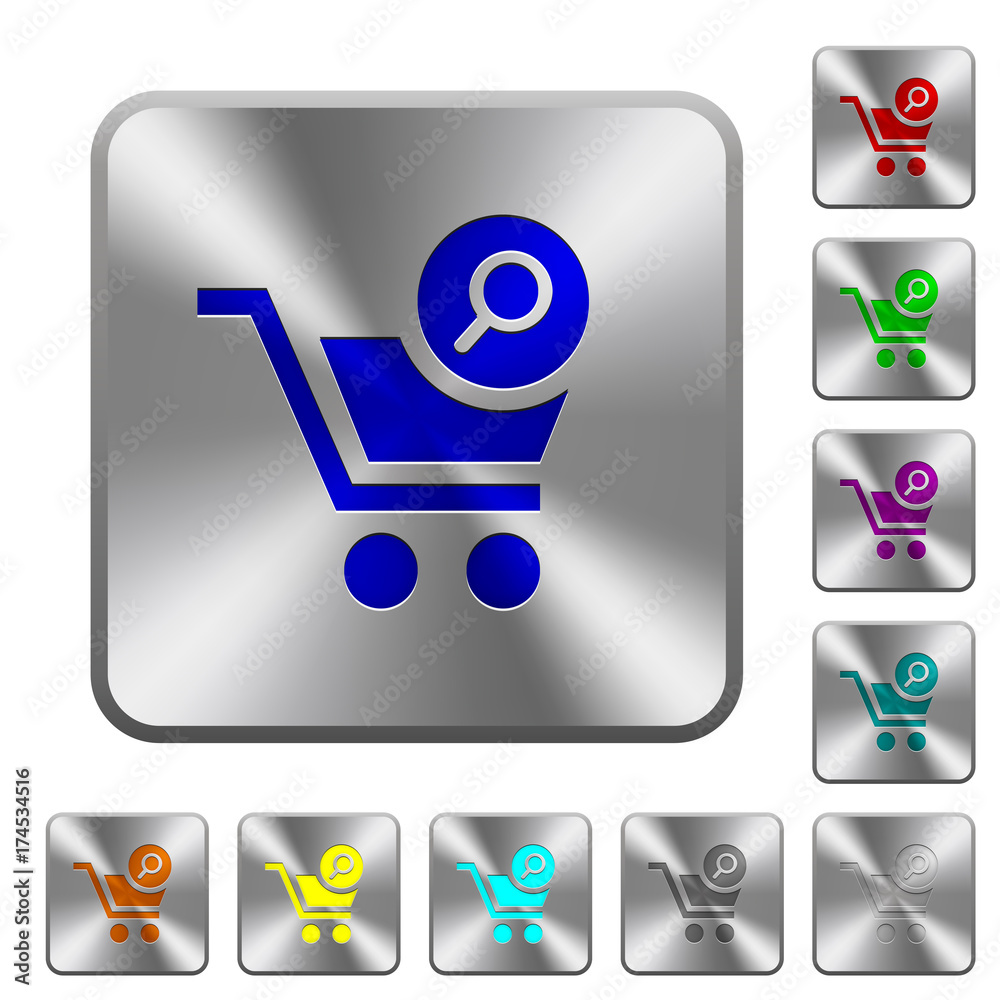 Search cart item rounded square steel buttons Search cart item rounded square steel buttons