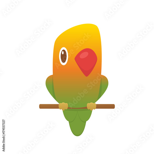 Cute cartoon lovebird vector