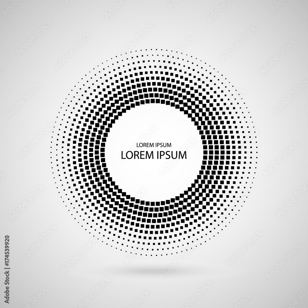 Black Abstract Halftone Circle Frame Logo, vector illustration Black Abstract Halftone Circle Frame Logo, vector illustration