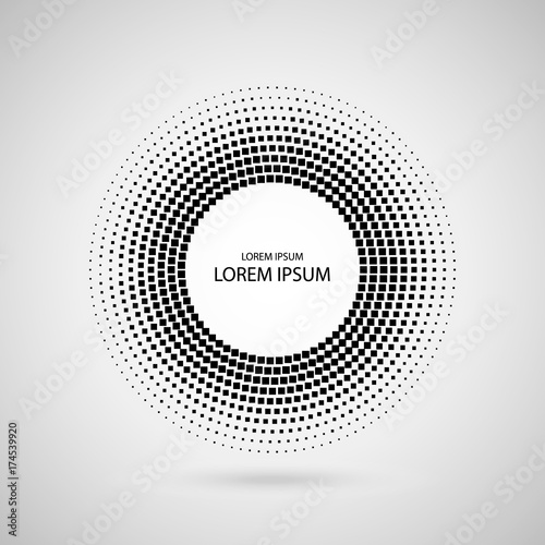Black Abstract Halftone Cir...