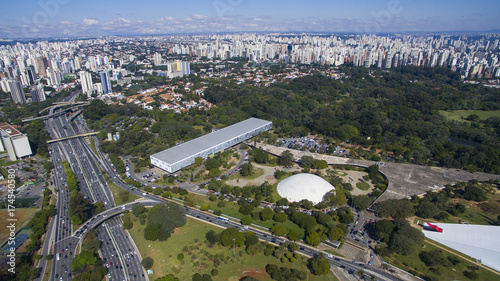 Photo of drone of 23 de Maio Avenue  Sao Paulo Brazil