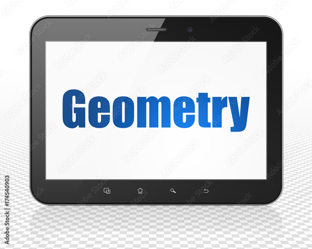 Studying concept: Tablet Pc Computer with Geometry on display