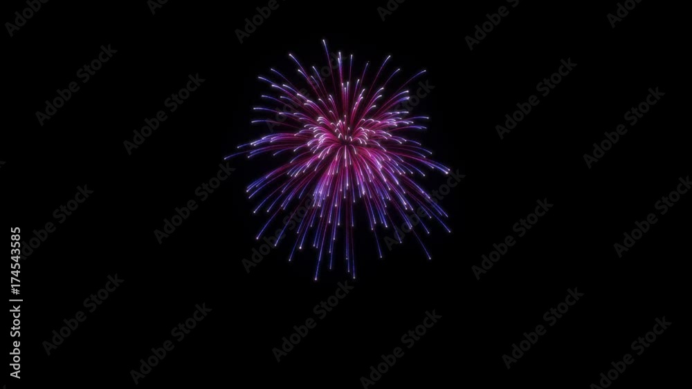 Four Isolated Fireworks with Matte Version 3