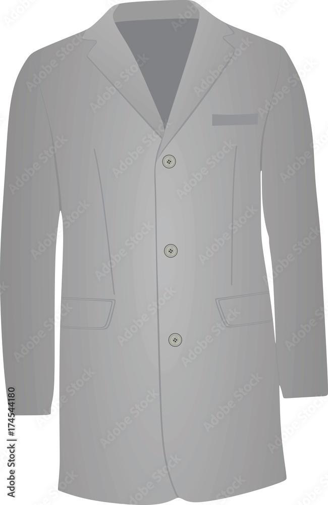 Grey winter coat. vector illustration Grey winter coat. vector illustration
