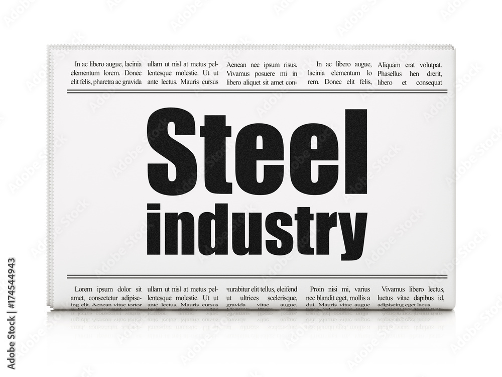 Fototapeta premium Industry concept: newspaper headline Steel Industry