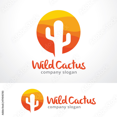 Wild Cactus Logo Template Design Vector, Emblem, Design Concept, Creative Symbol, Icon