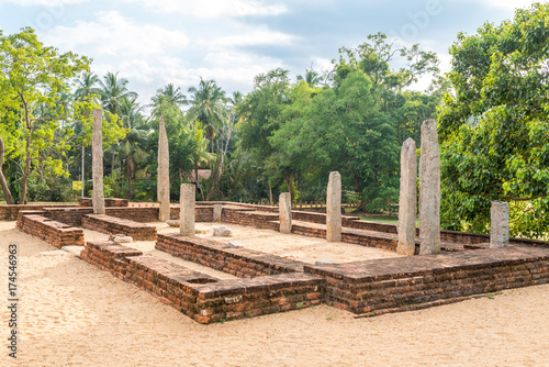 The Sandagiri Stupa, the oldest Stupa in the southern region, in small the town Tissamaharama, Sri Lanka. The building is from Kingdom of Ruhuna as early as the 3rd century before christ photo