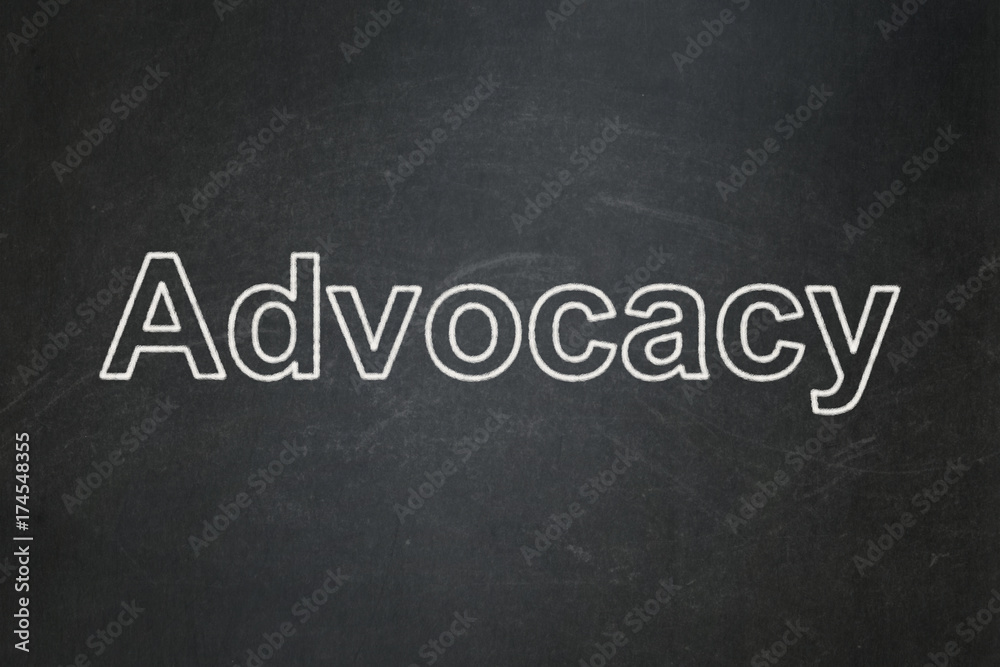 Law concept: Advocacy on chalkboard background Law concept: Advocacy on chalkboard background