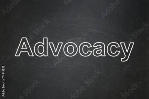 Law concept: Advocacy on chalkboard background