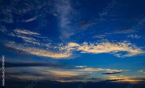 Blue sky and moving clouds Beauty of nature