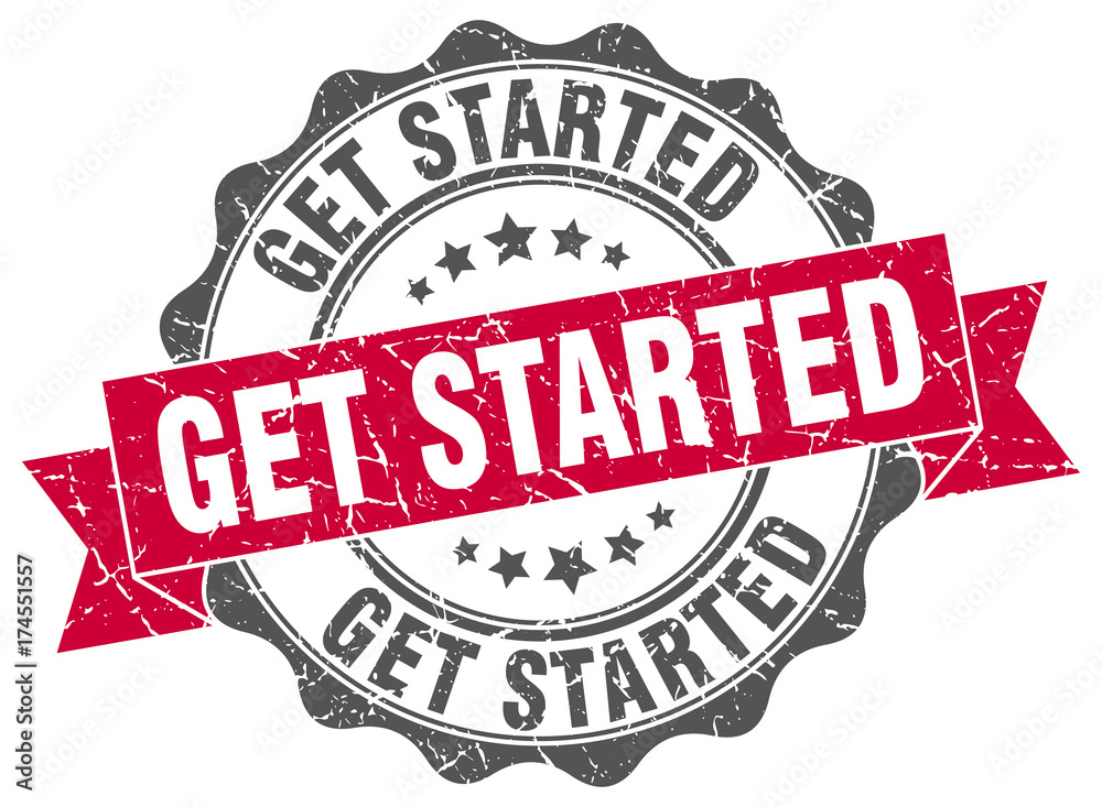 Fototapeta premium get started stamp. sign. seal