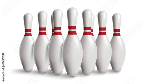 bowling pin isolated on white with gradient