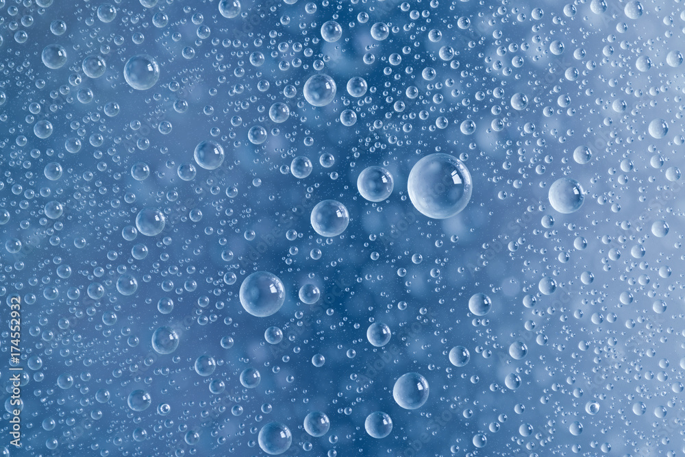 Water droplets condensed of a surface