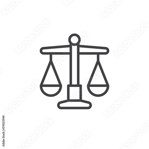 Libra line icon, outline vector sign, linear style pictogram isolated on white. Symbol, logo illustration. Editable stroke