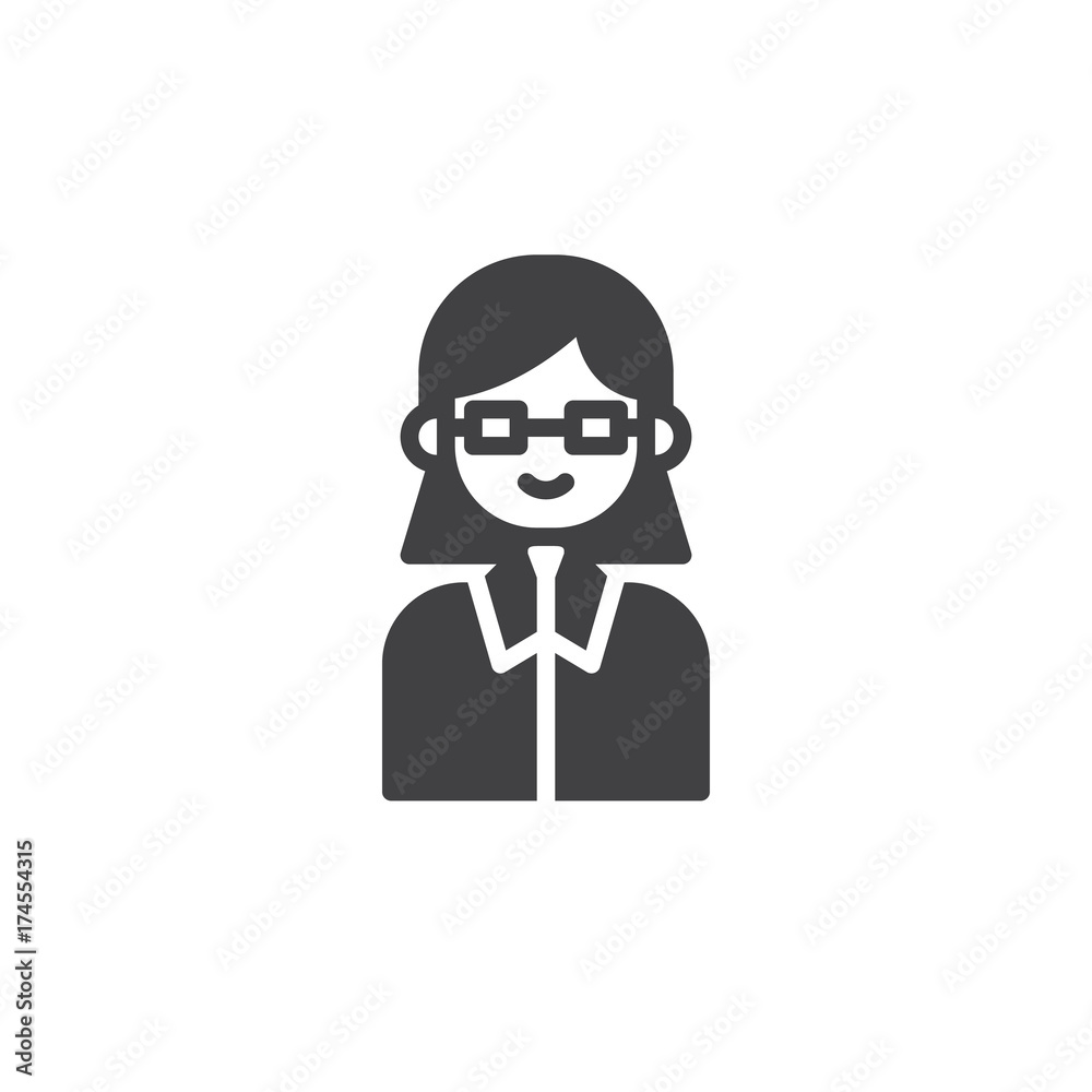 Lawyer icon vector, filled flat sign, solid pictogram isolated on white. Symbol, logo illustration.