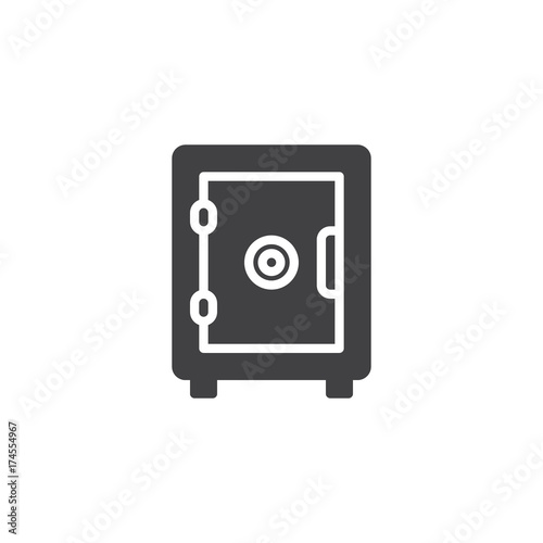 Safebox icon vector, filled flat sign, solid pictogram isolated on white. Symbol, logo illustration.
