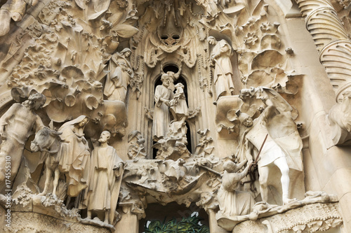 Detail of Sagrada Familia, Barcelona , Spain